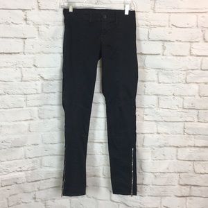 J Brand Charcoal Zipper Moto Skinny Pants Size 25